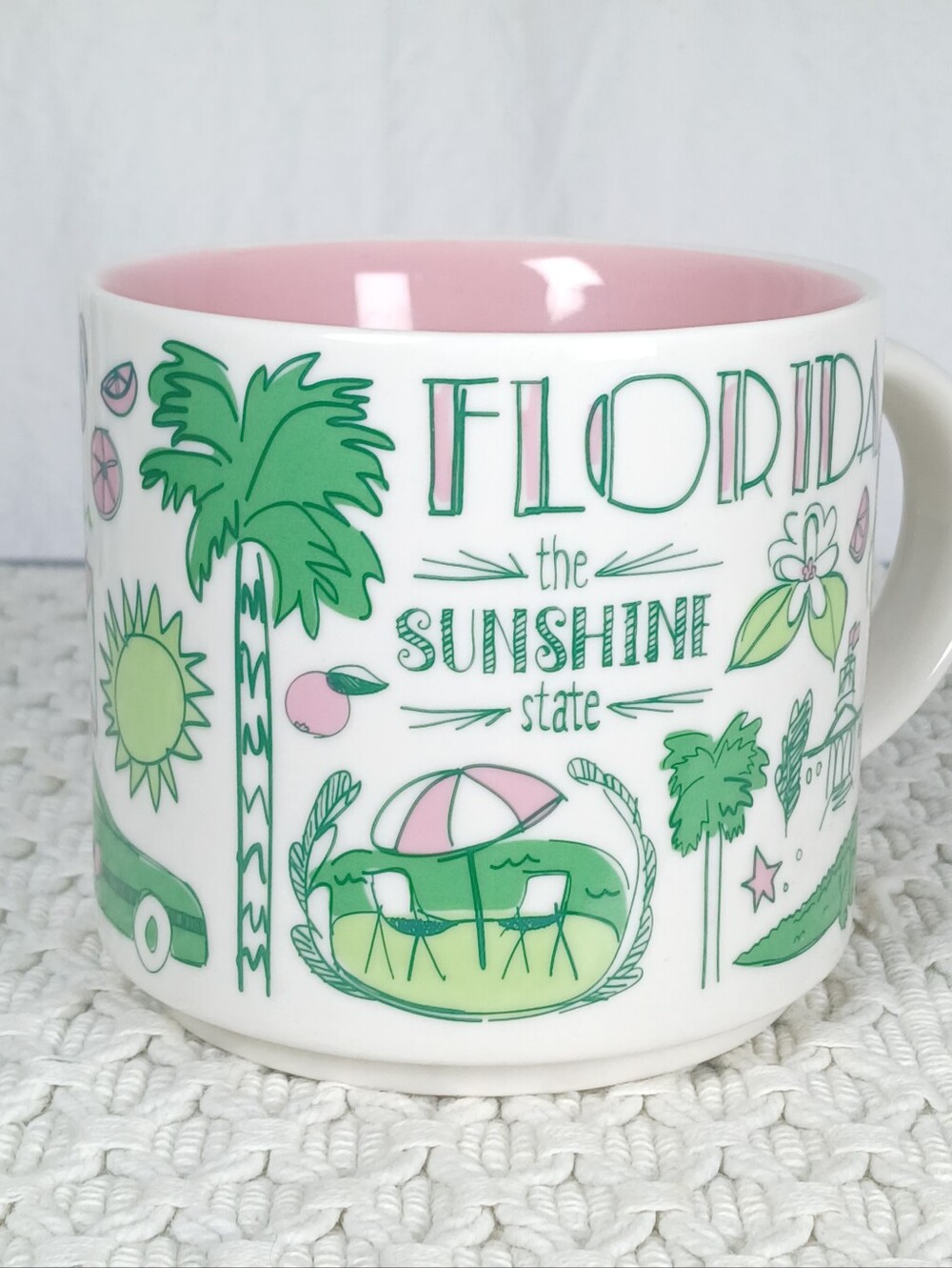 Starbucks Florida Been There Series Collection 14oz Coffee Tea Mug Pink Cup